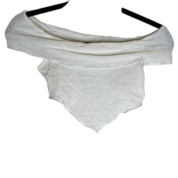 naked wardrobe Tops - Naked Wardrobe Get Off My Shoulders Textured Crop Top - Small